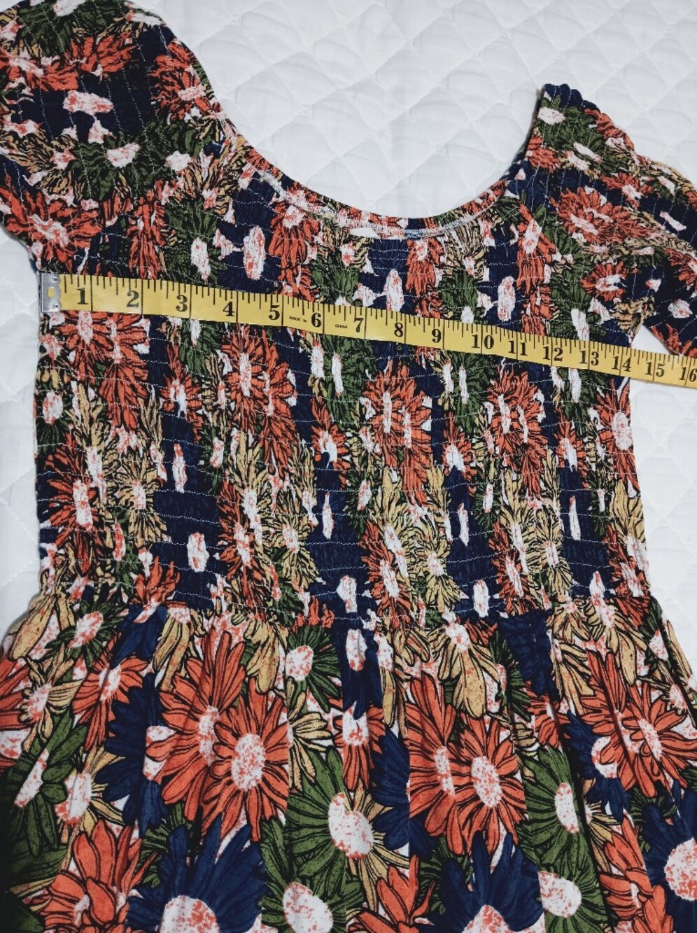 NATURAL LIFE Navy Maxi Dress with Orange Floral Print Size M - Picture 7 of 9